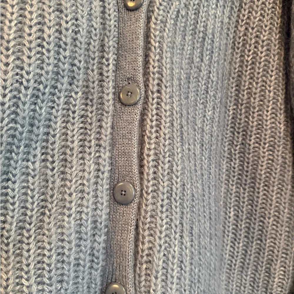 Sézane Vintage Blue V-Neck Achille Cardigan - Picture 10 of 14